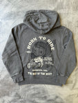 "BORN TO RIDE" Kids Hoodie in CONCRETE