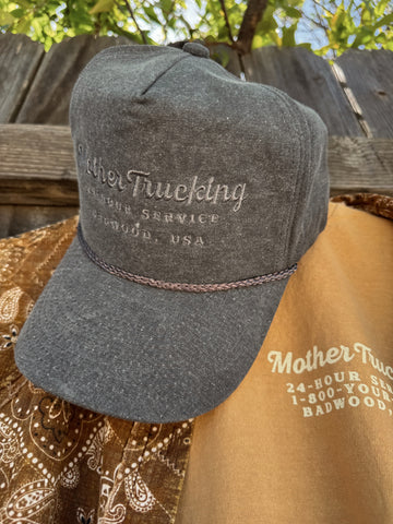 "MOTHER TRUCKING" Hat in FADED BLACK