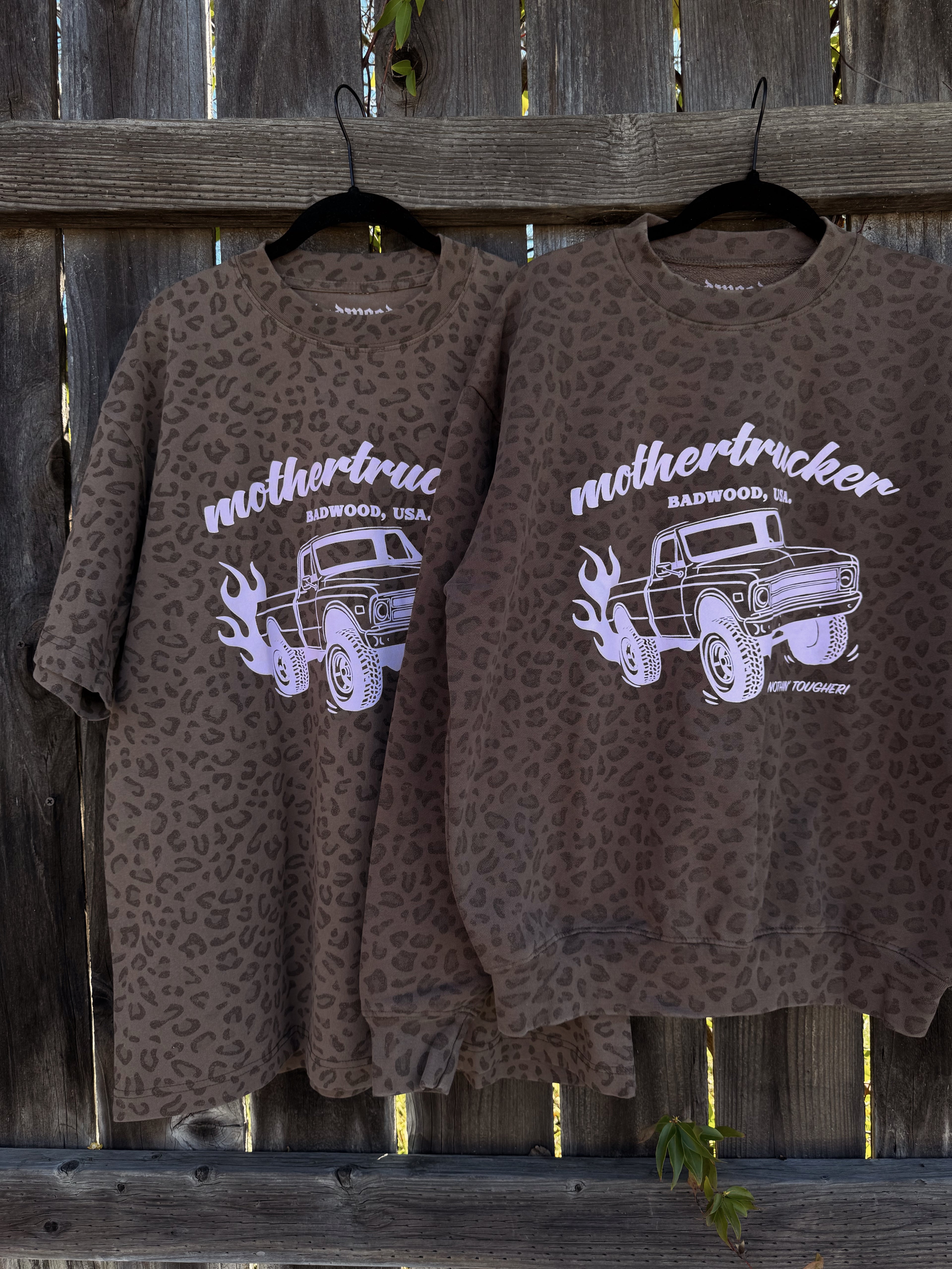 "MOTHERTRUCKER" Unisex Tee in VINTAGE LEOPARD