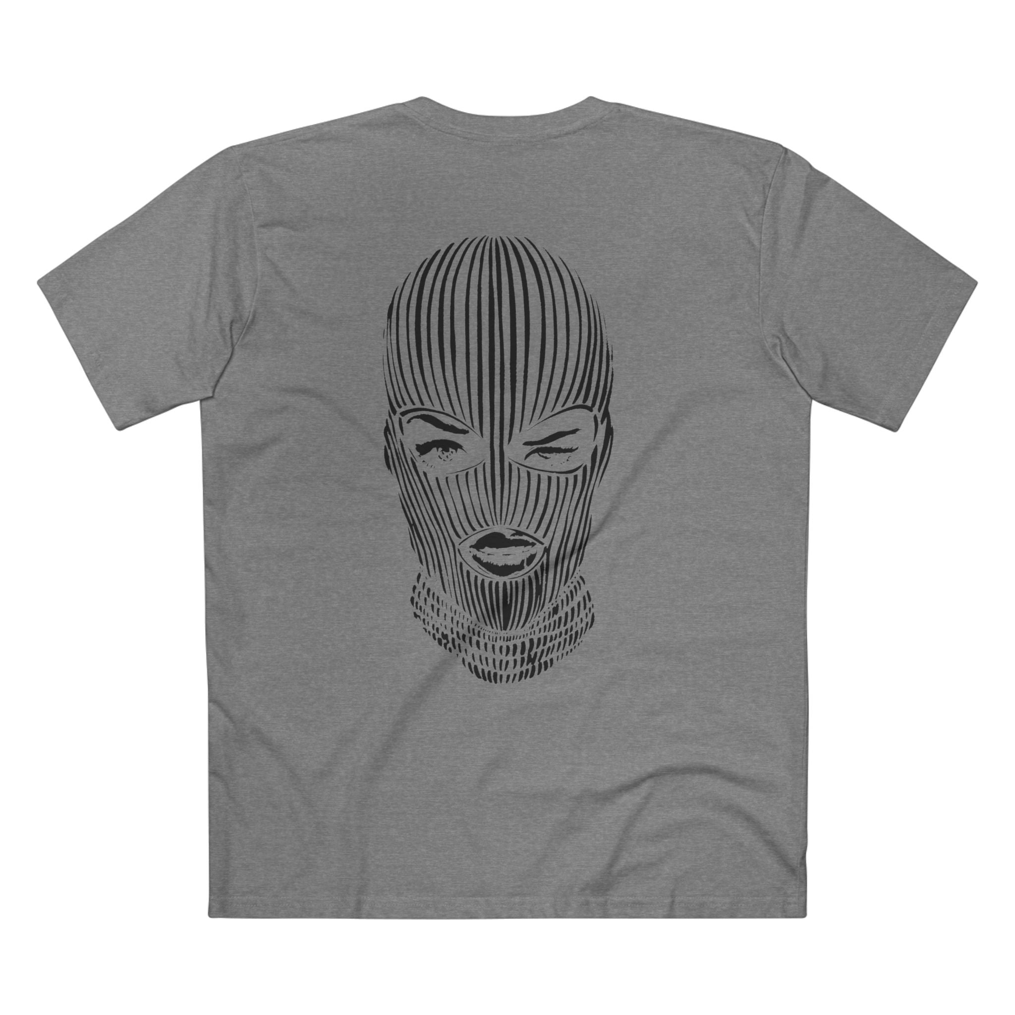 Badwood Graphic Tee — Ribbed Balaclava Back Print Cotton T-Shirt