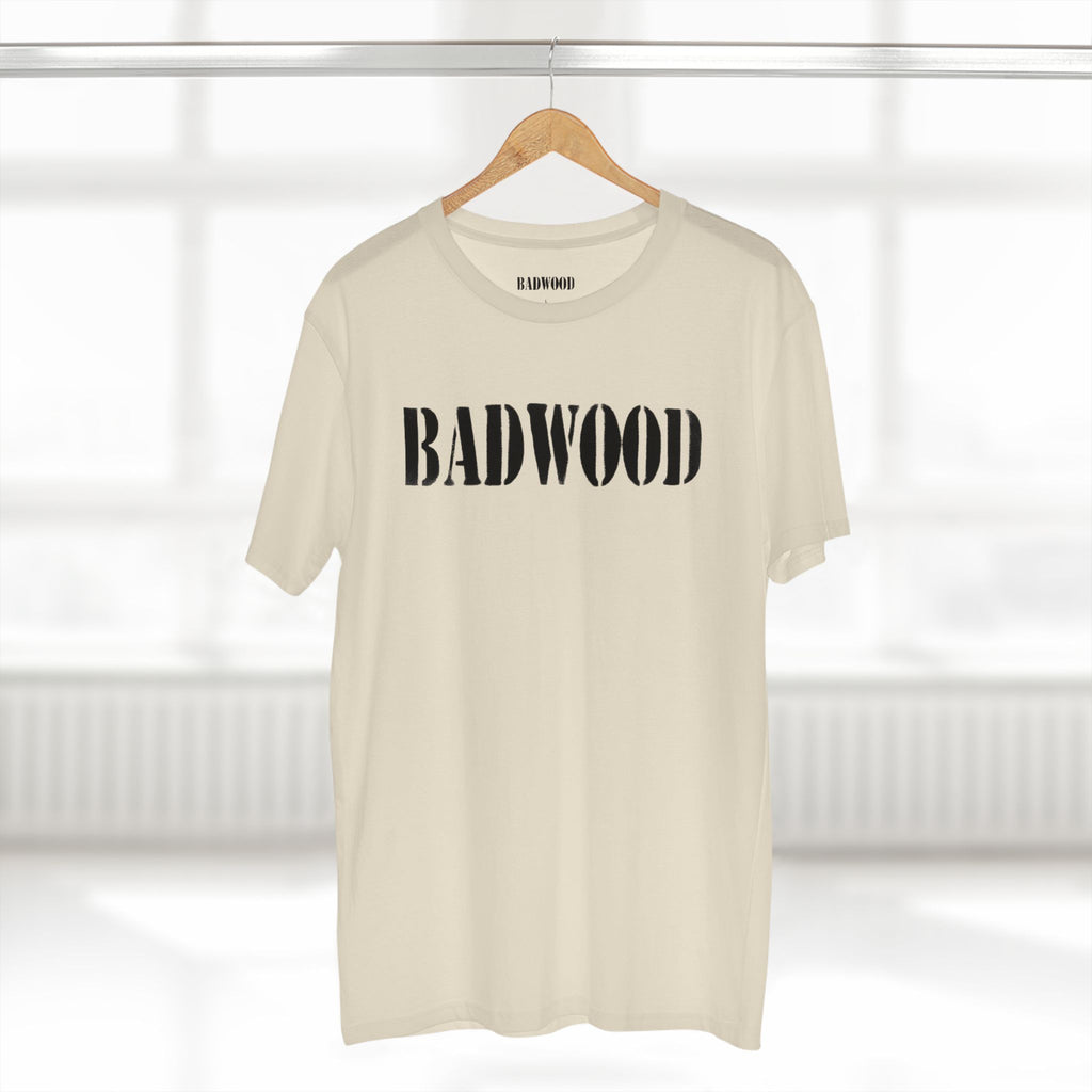Badwood Graphic Tee — Ribbed Balaclava Back Print Cotton T-Shirt