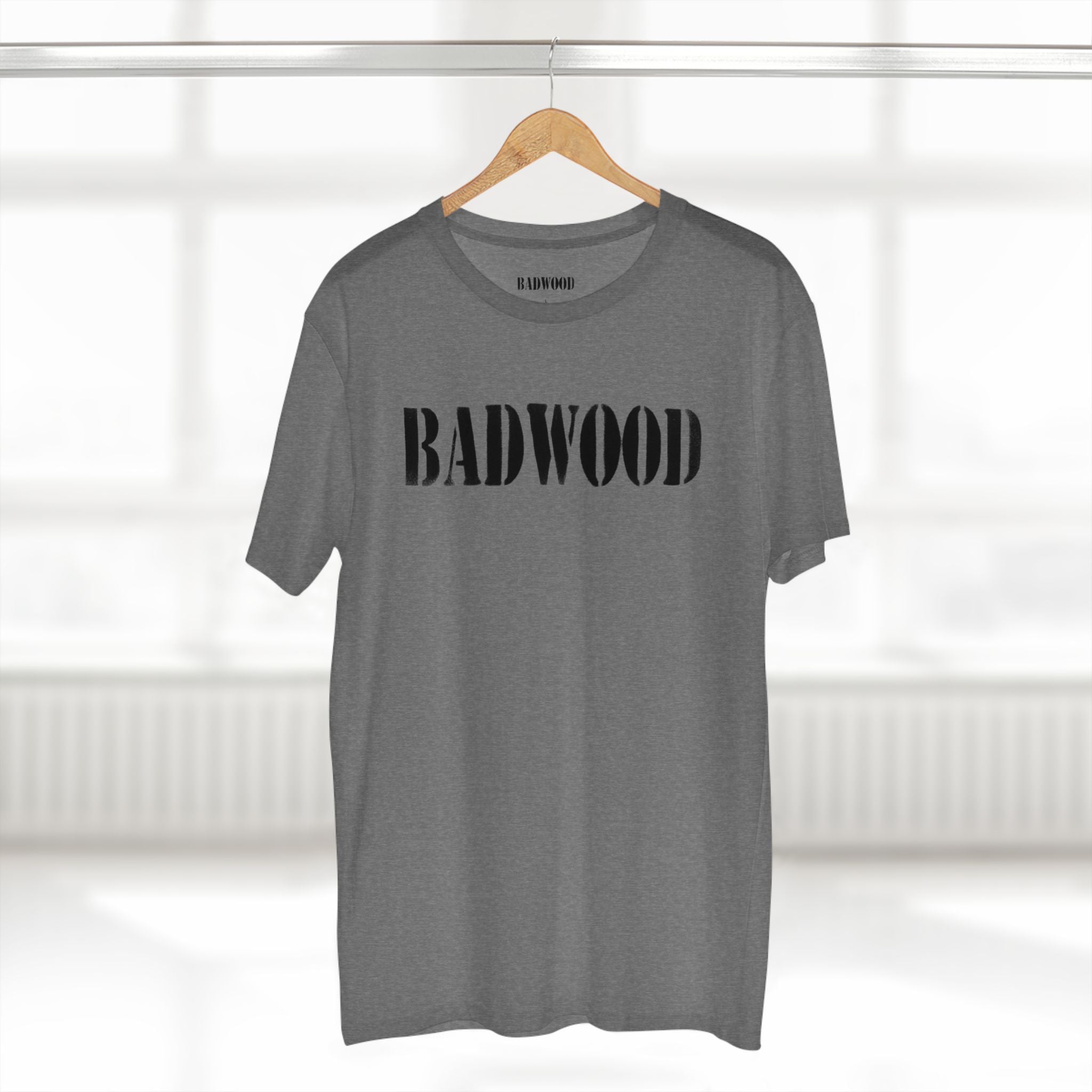 Badwood Graphic Tee — Ribbed Balaclava Back Print Cotton T-Shirt