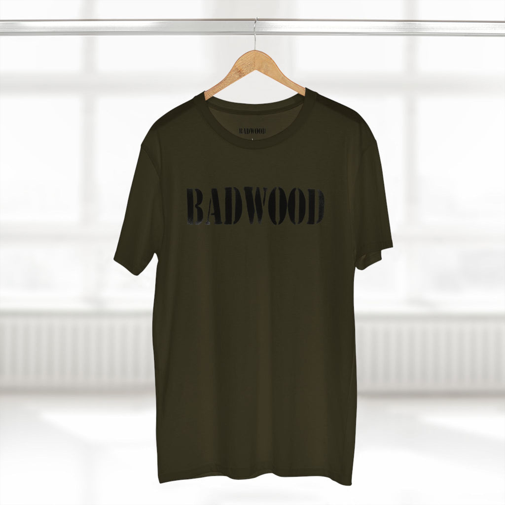 Badwood Graphic Tee — Ribbed Balaclava Back Print Cotton T-Shirt