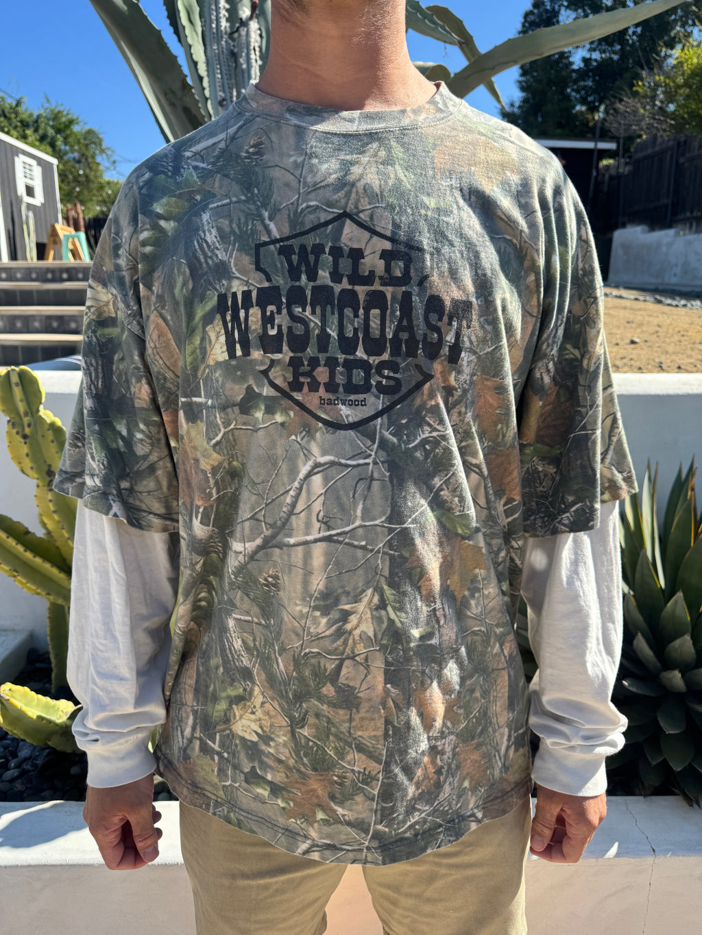 "WILD WEST COAST KIDS" Layered Long Sleeve in REAL TREE