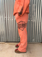"MOTOR JUNKIES" SWEATPANTS in VINTAGE ORANGE