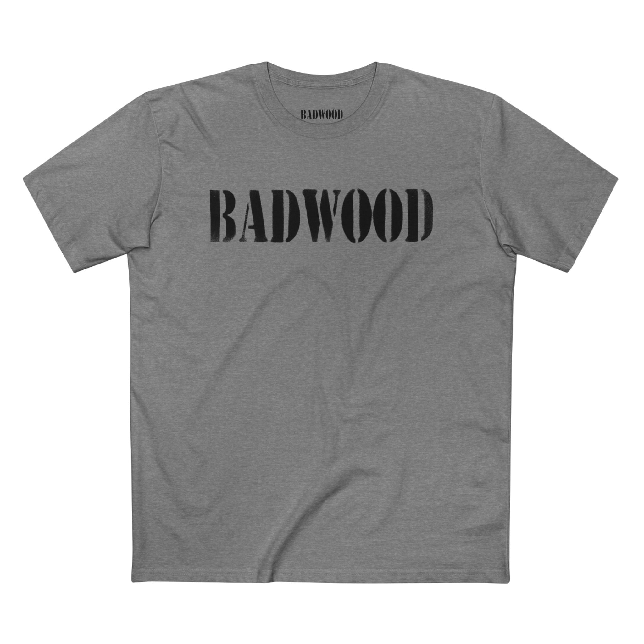 Badwood Graphic Tee — Ribbed Balaclava Back Print Cotton T-Shirt