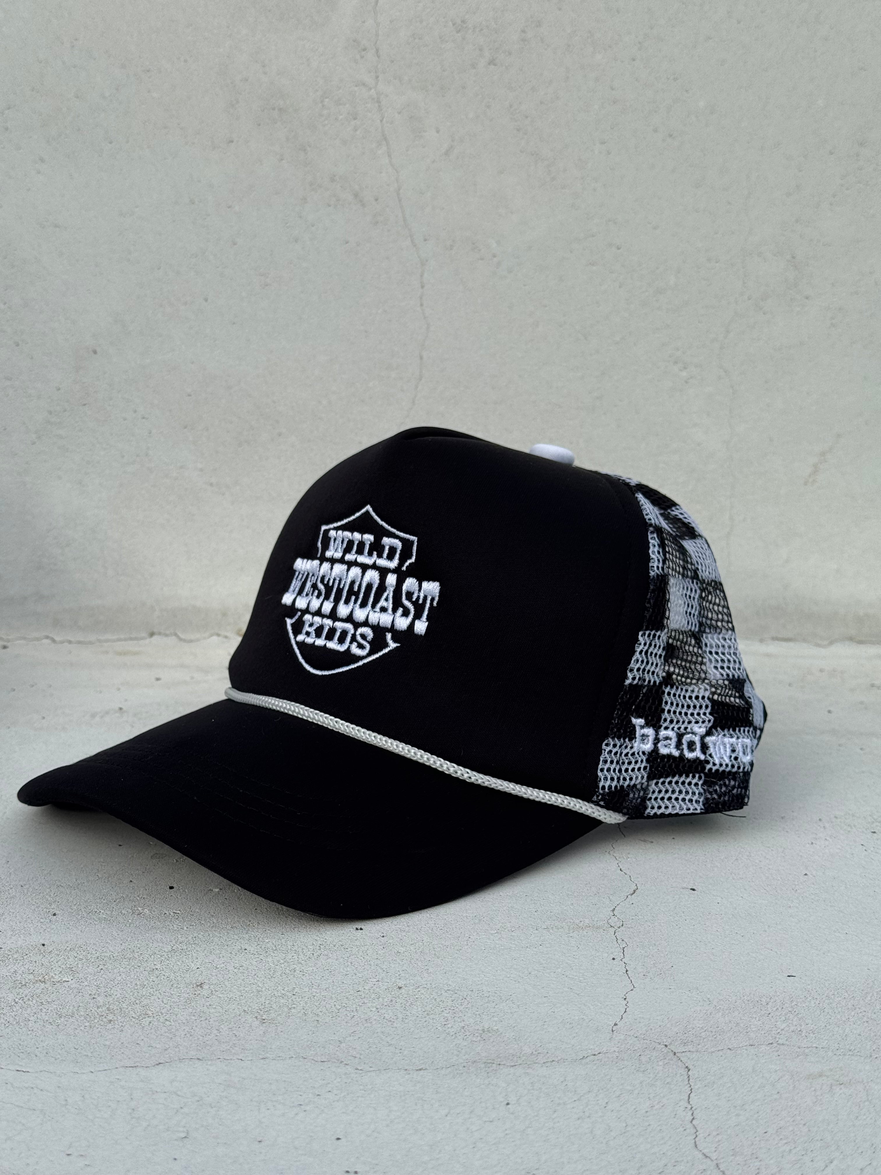 "WILD WEST COAST KIDS" Mid-Profile Trucker in BLACK