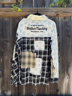 "MOTHERTRUCKING" Flannel in BLACK