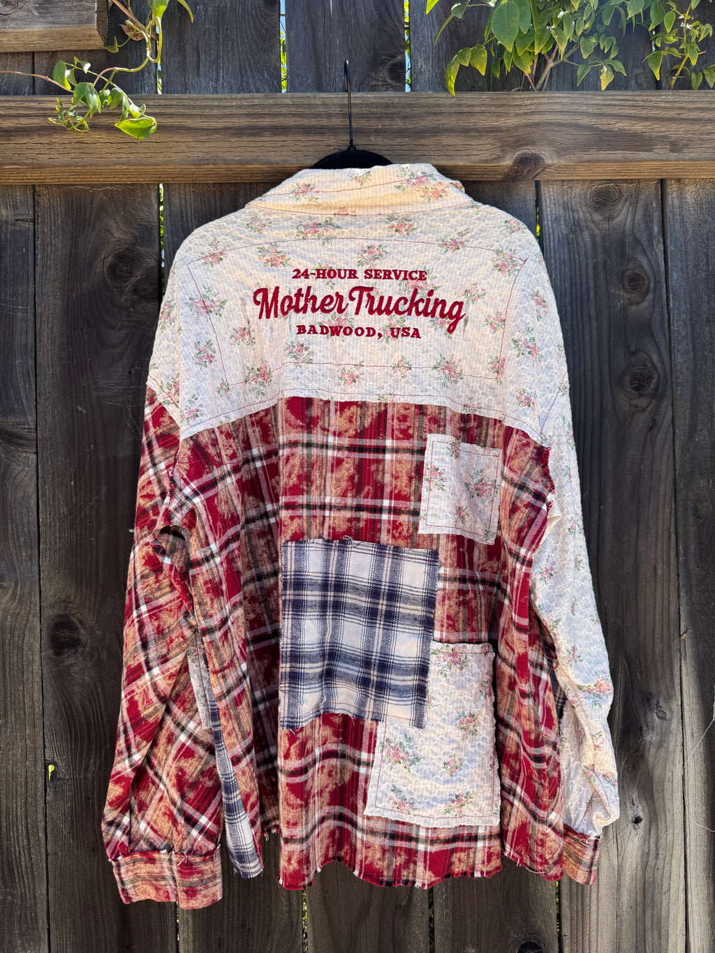 "MOTHERTRUCKING" Flannel in MAROON