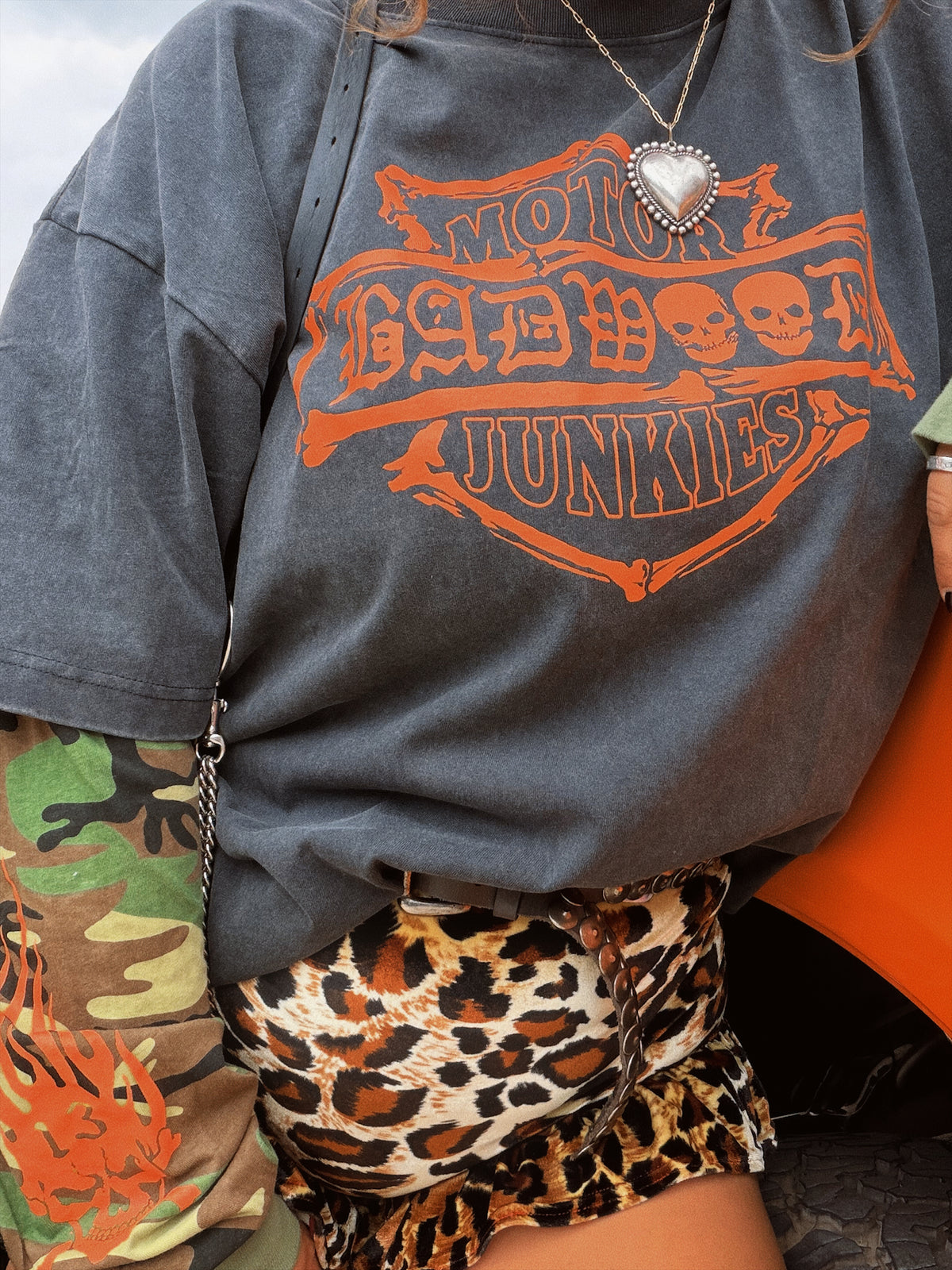 "MOTOR JUNKIES" Layered Long Sleeve