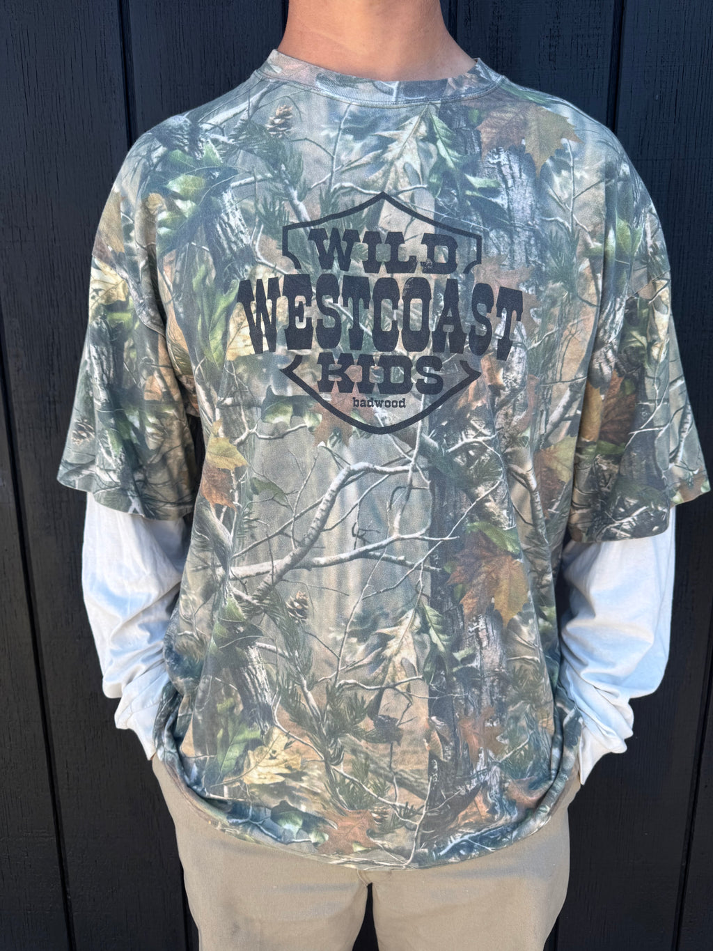 "WILD WEST COAST KIDS" Layered Long Sleeve in REAL TREE