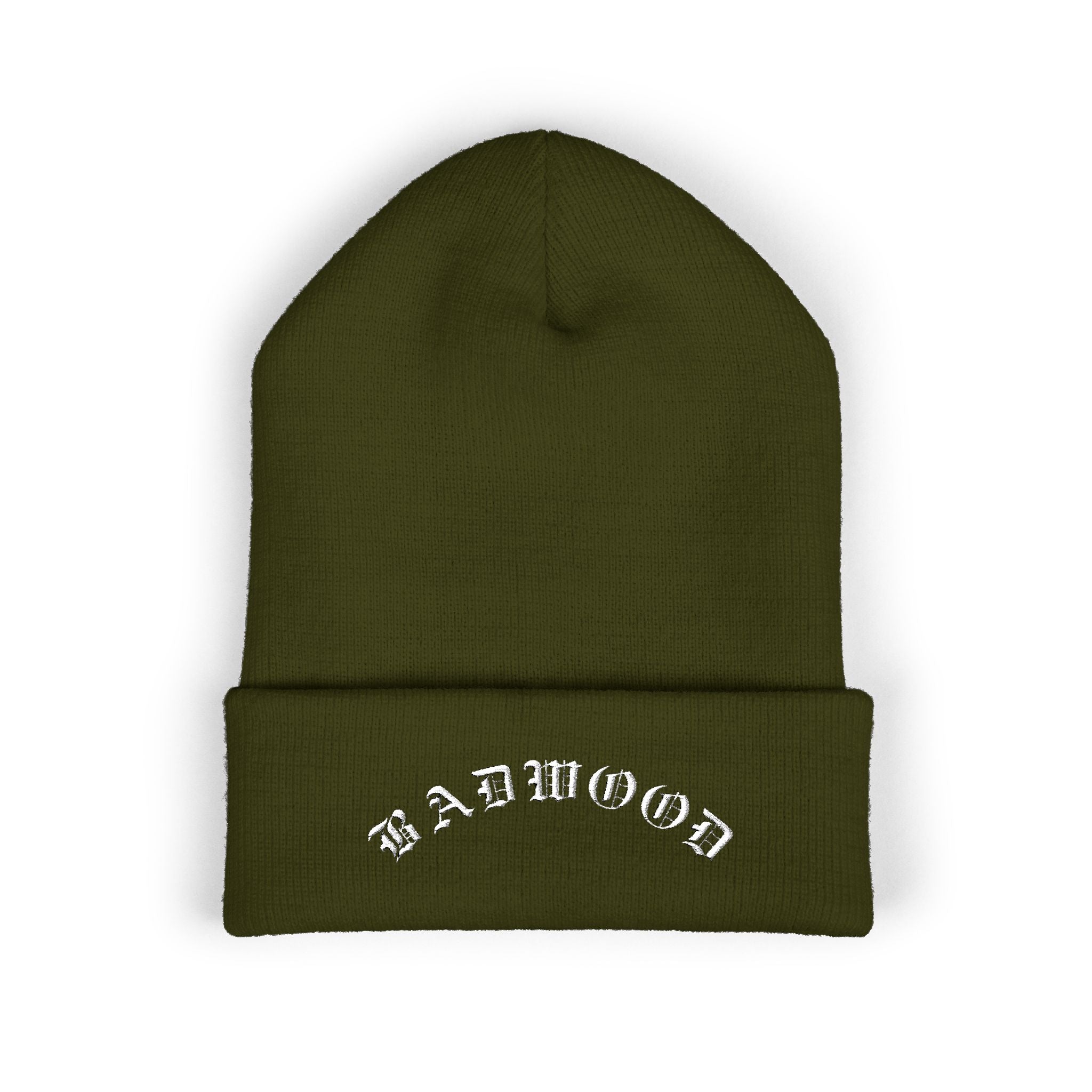 "OLD ENGLISH" - Embroidered Cuffed Beanie