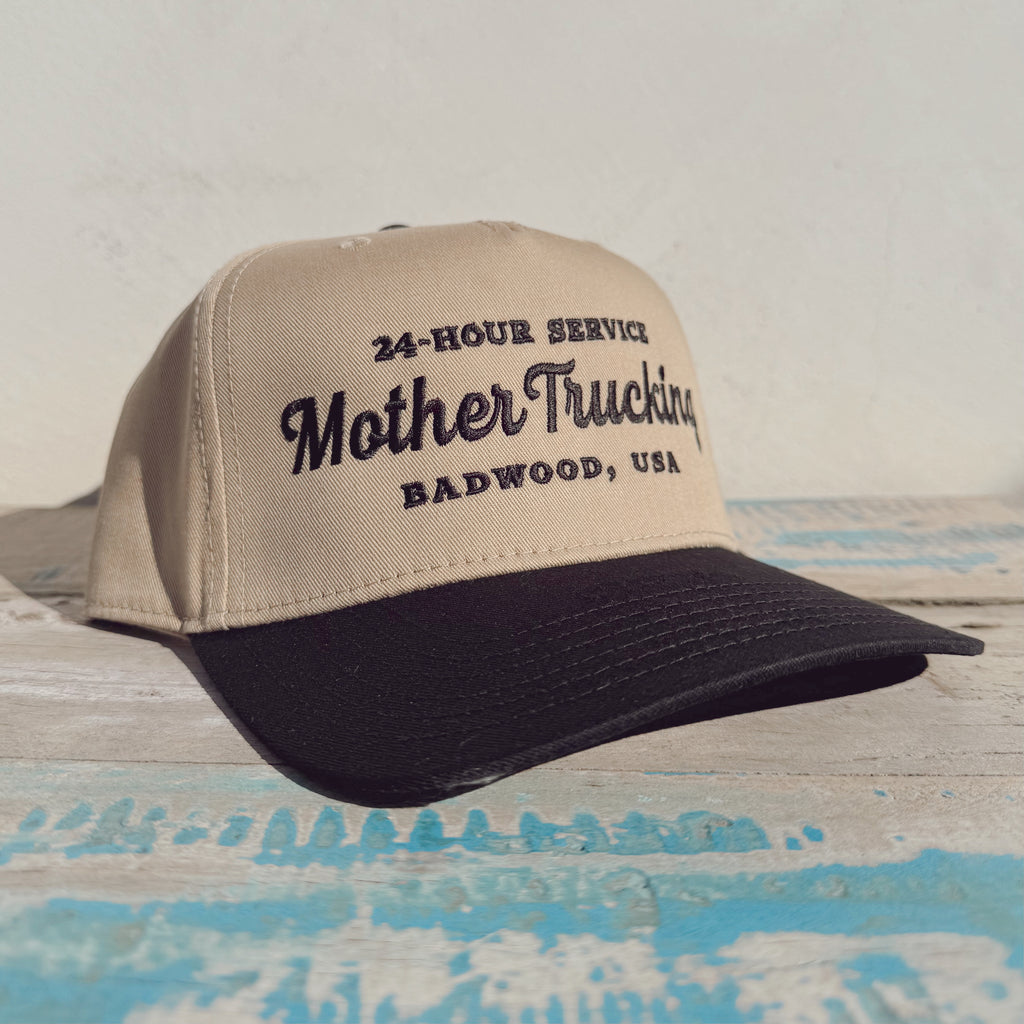 "MOTHERTRUCKING" 2-TONE CAP in KHAKI/BLACK