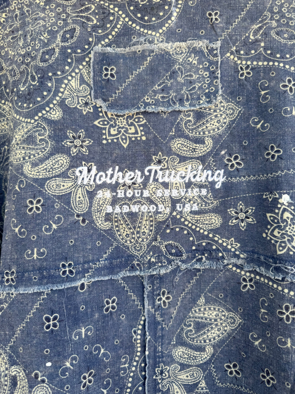 "MOTHER TRUCKING" Bandana Shirt in DENIM