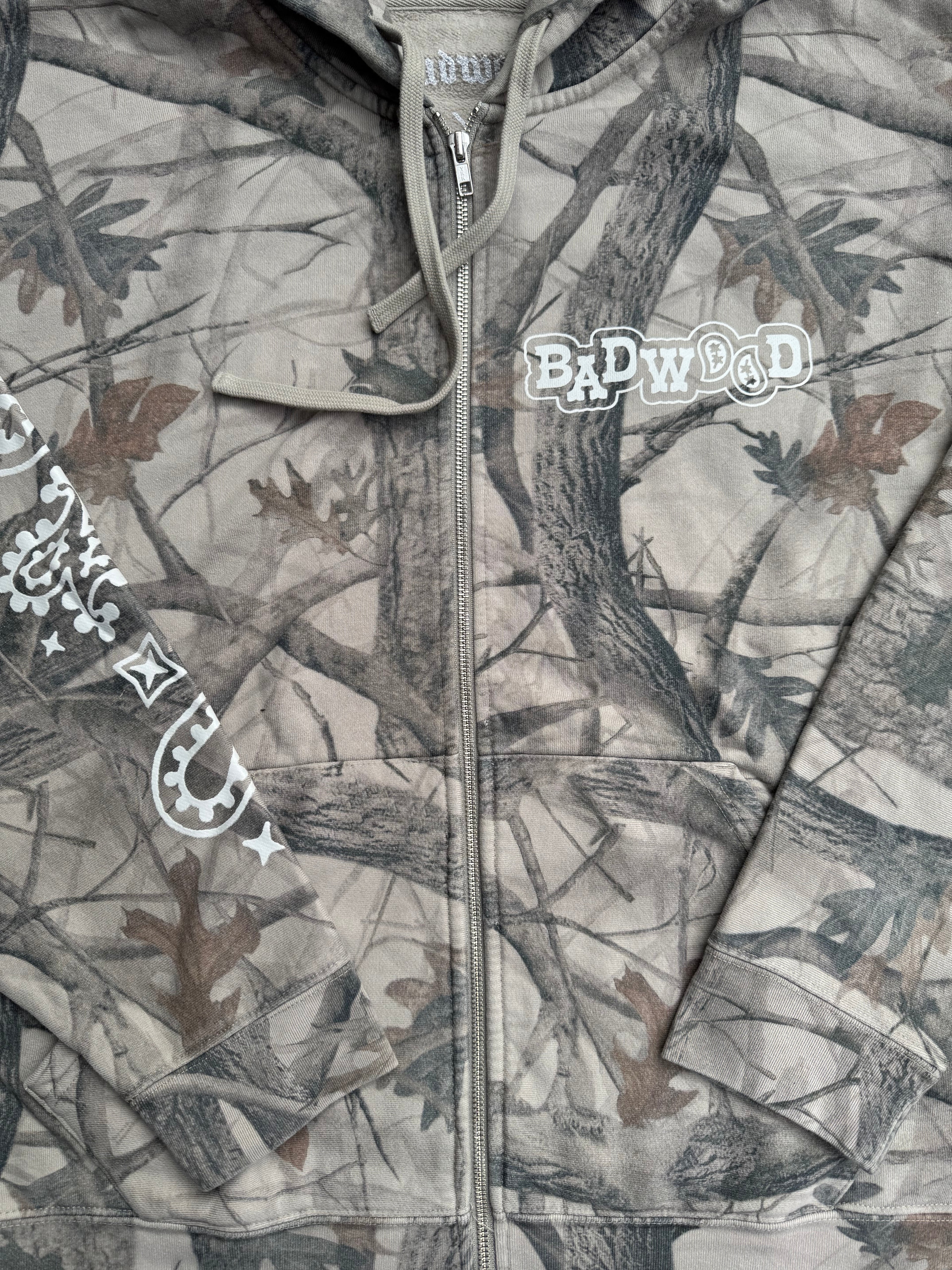 "PAISLEY" UNISEX ZIP HOODIE in REAL TREE