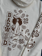 "PAISLEY" UNISEX ZIP HOODIE in BONE