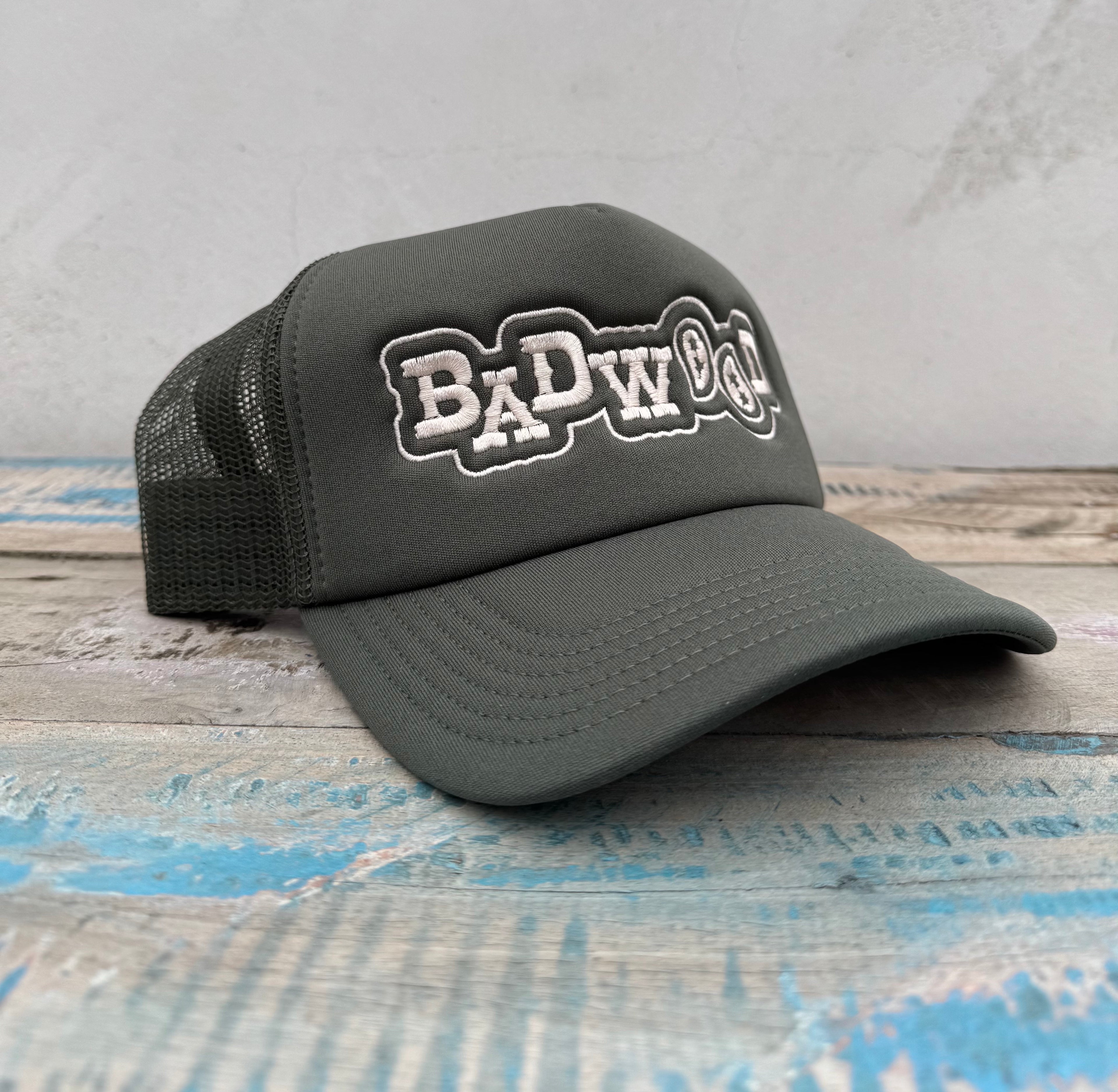 "PAISLEY" TRUCKER HAT in ARMY