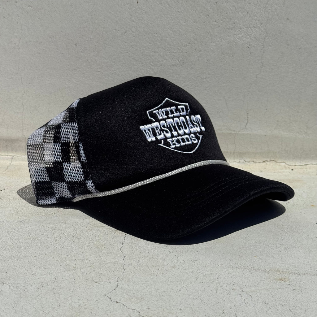 "WILD WEST COAST KIDS" Mid-Profile Trucker in BLACK