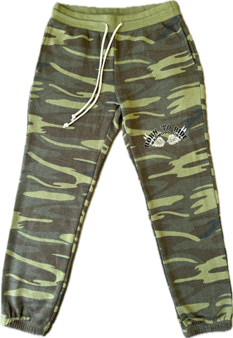 "BORN TO RIDE" Women's Sweatpants in CAMO