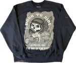 "BORN TO RIDE" Crewneck in GASOLINE