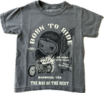 "BORN TO RIDE" Kids Tee in CONCRETE