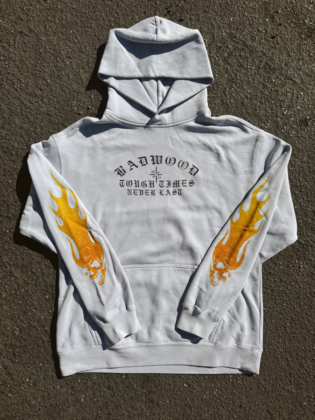 "TOUGH TIMES" Hoodie in POWDER