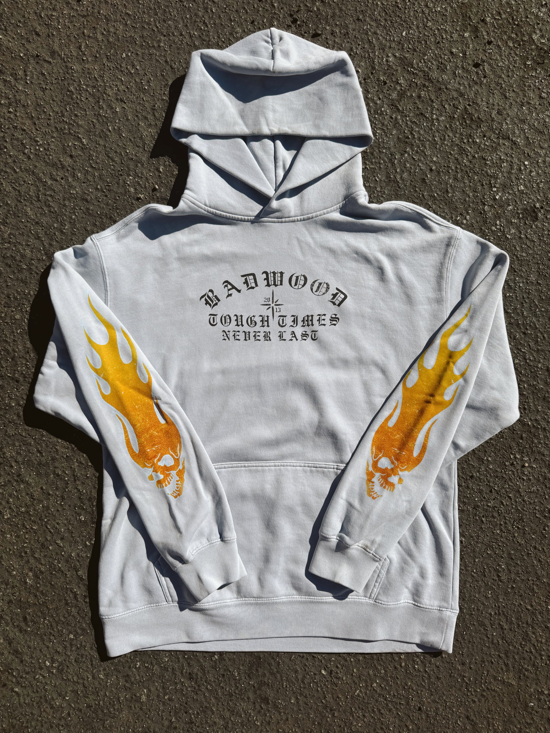 "TOUGH TIMES" Hoodie in POWDER