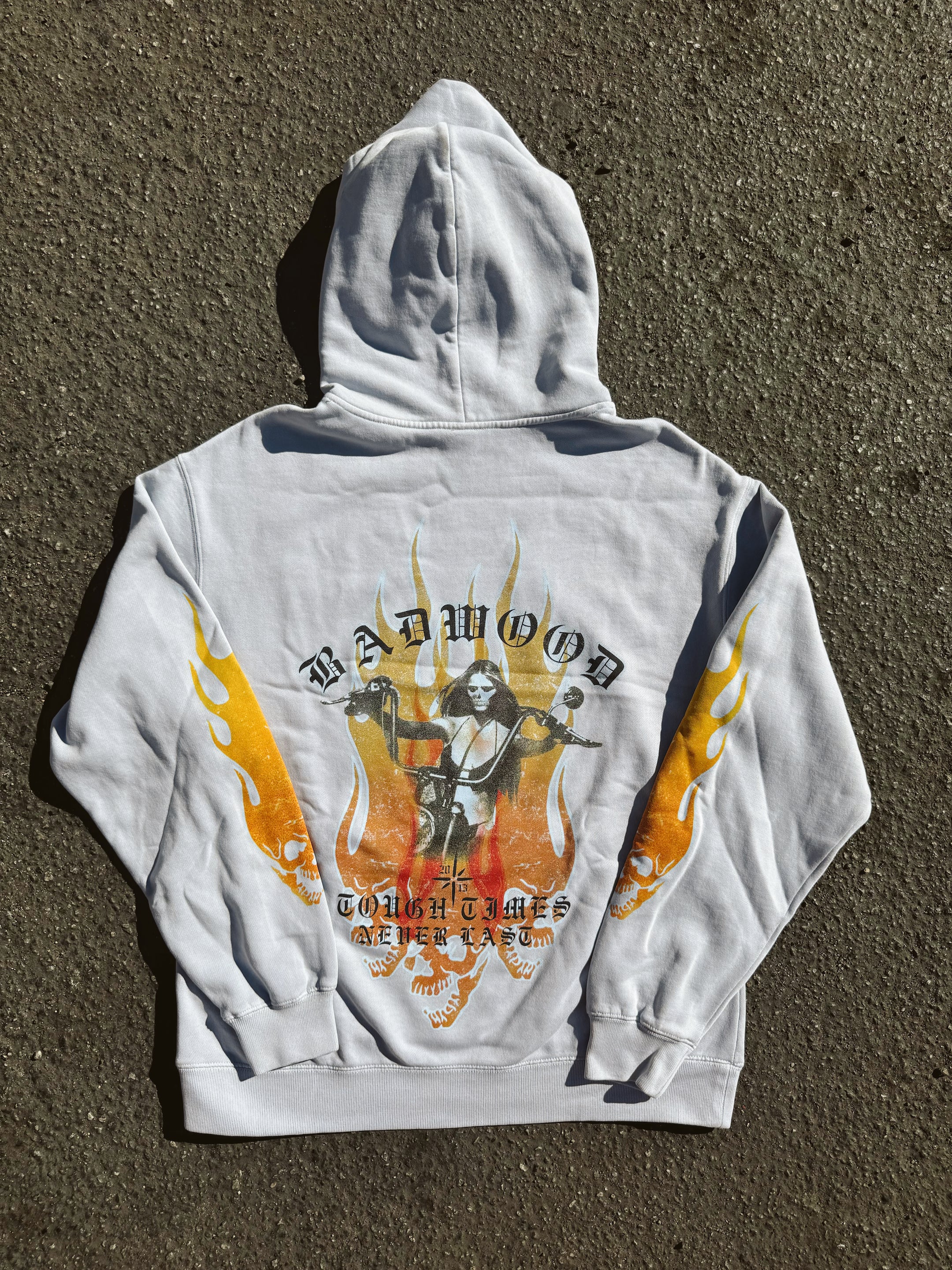 "TOUGH TIMES" Hoodie in POWDER