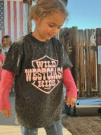"WILD WEST COAST KIDS" Kids' Tee in BLACK LEOPARD
