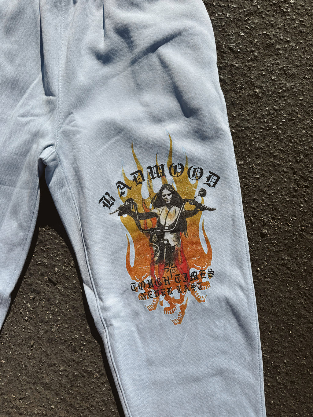 "TOUGH TIMES" Sweatpants in POWDER