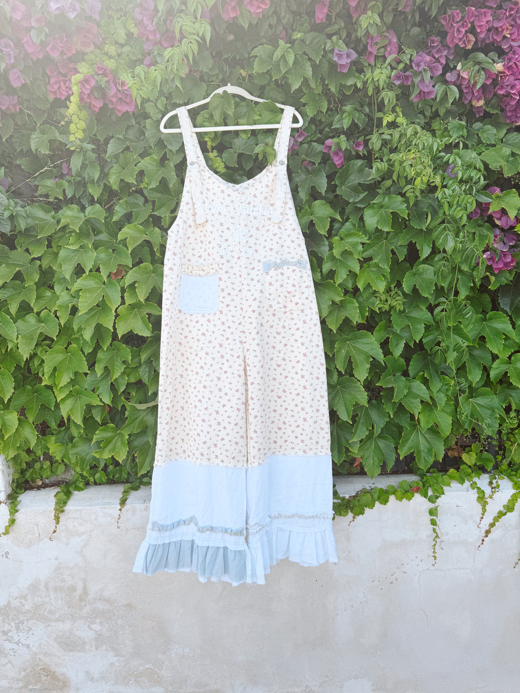 "MOTHERTRUCKING" FLORAL OVERALLS