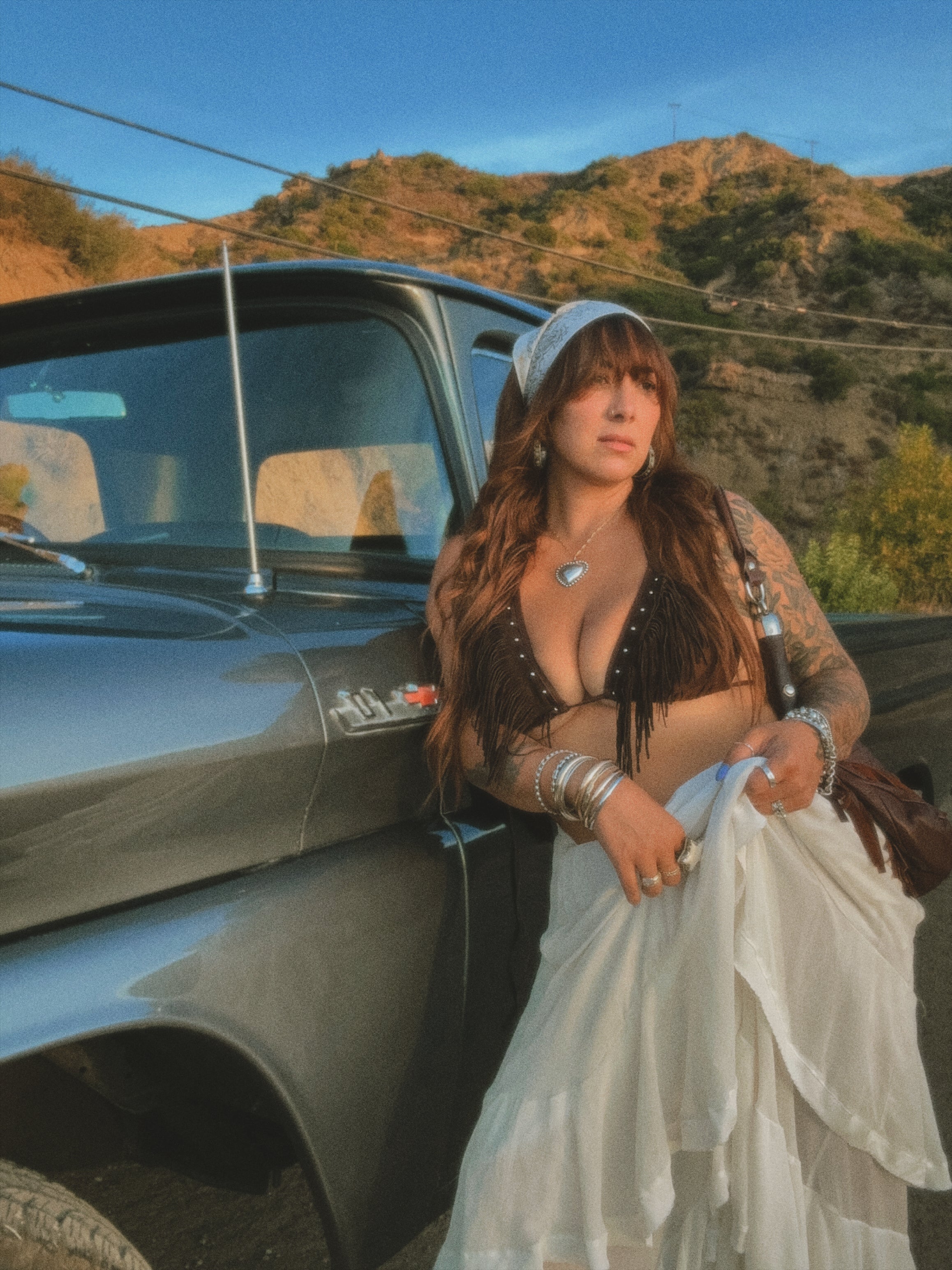 "FREEBIRD" Fringe Top in WHISKEY