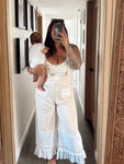 "MOTHERTRUCKING" FLORAL OVERALLS