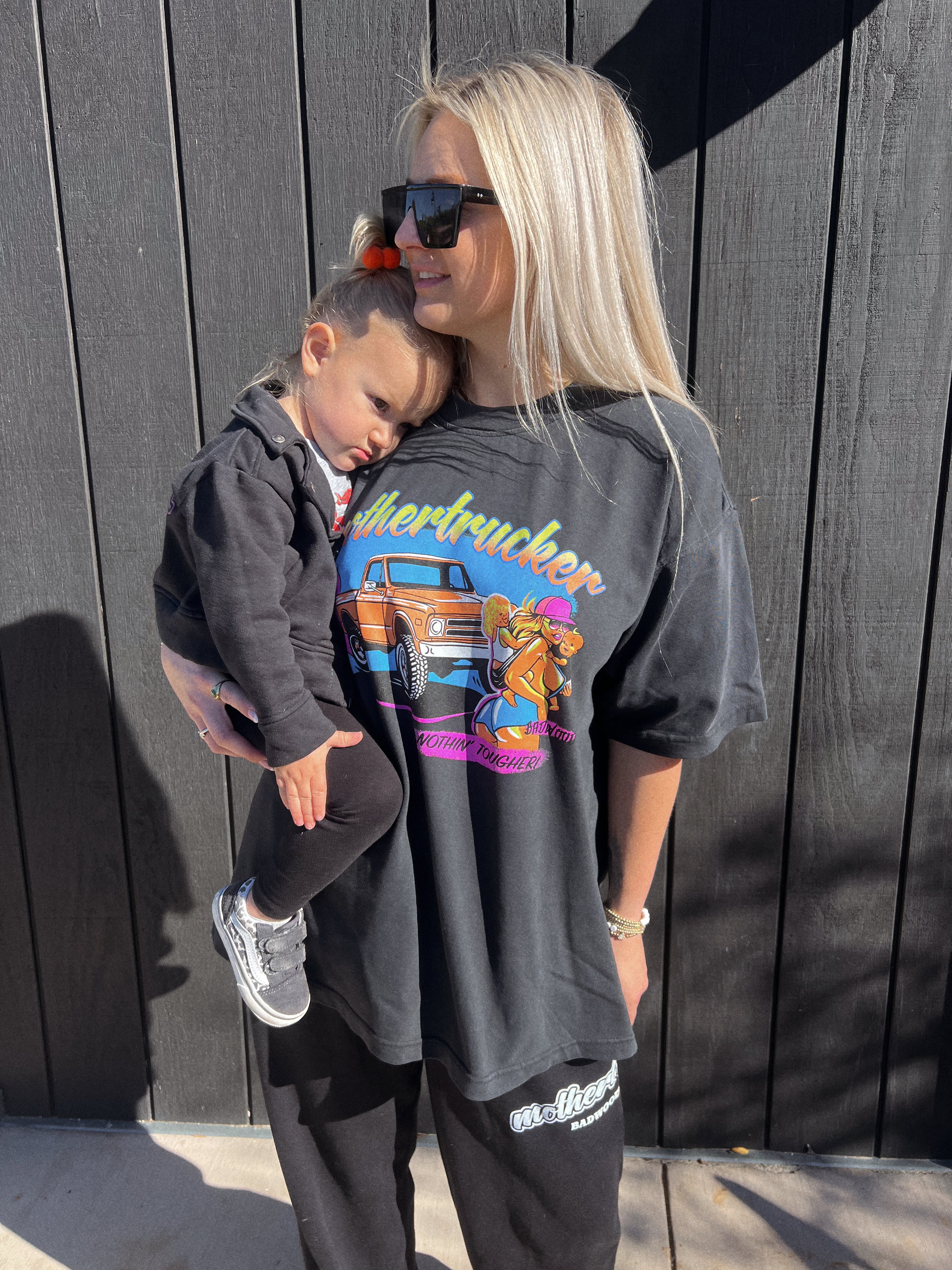 "MOTHERTRUCKER" Heavyweight Tee in BLACK