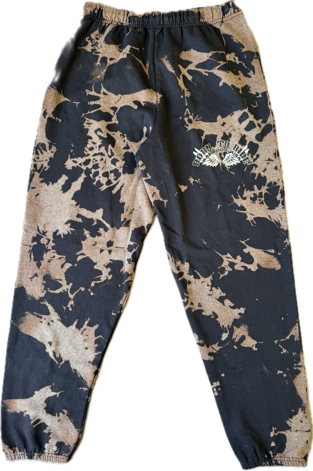 "BORN TO RIDE" Sweatpants in BLEACH