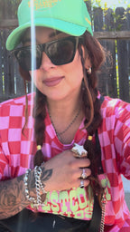 "WILD WEST COAST KIDS" Checkered Set in WATERMELON